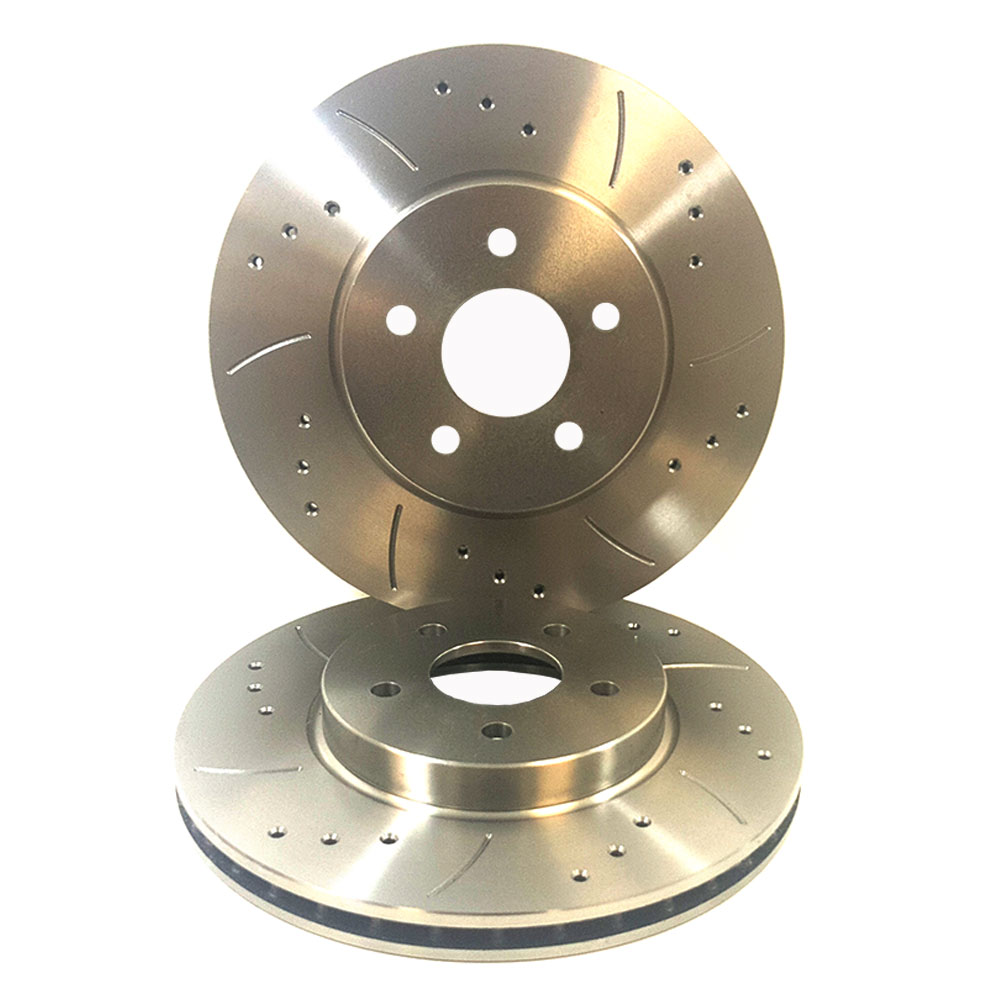 FIAT X19 128AS 1.5 73-90 Drilled & Grooved Front Brake Discs Only 227.5mm - Afbeelding 1 van 1